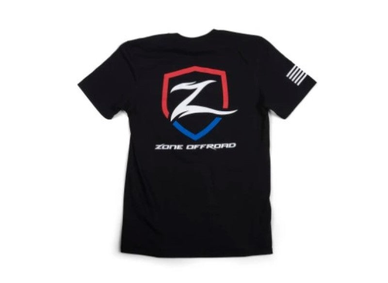 Zone Offroad Black Premium Cotton T-Shirt with Patriotic Zone Logos - 3XL - ZONU91623XL