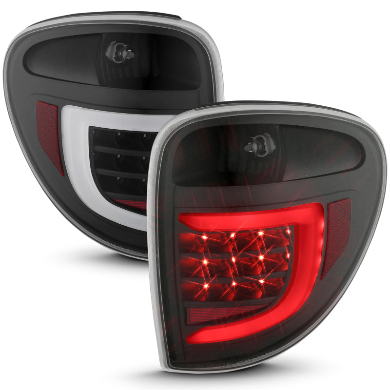 ANZO 2004-2007 Dodge  Grand Caravan LED Tail Lights w/ Light Bar Black Housing Clear Lens ANZO