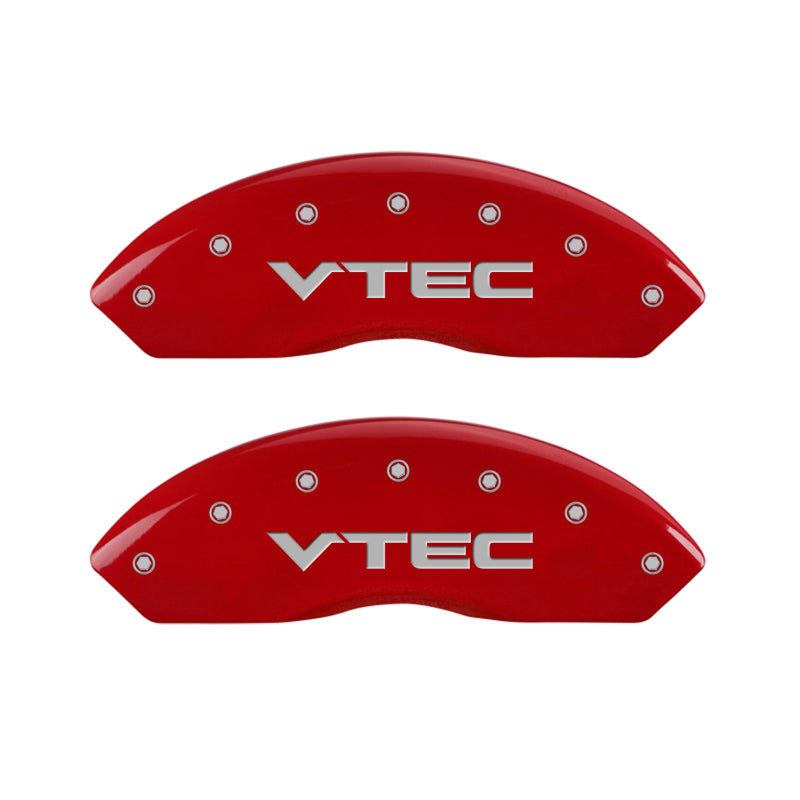 MGP 4 Caliper Covers Engraved Front & Rear Vtech Red finish silver ch MGP