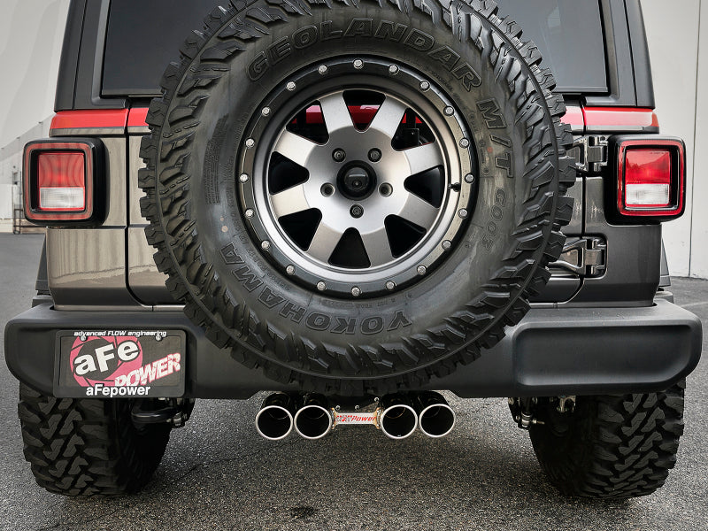 aFe Rebel Series 2.5in 304 SS Cat-Back Exhaust w/ Polished Tip 18-20 Jeep Wrangler (JL) aFe