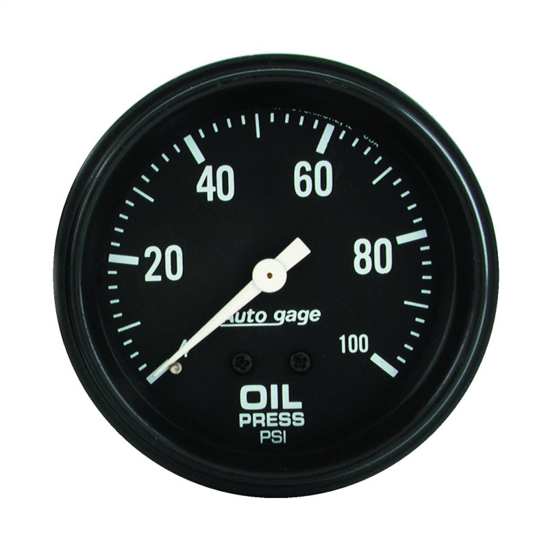 Autometer AutoGage 2-5/8in Mechanical Black 0-100 PSI Oil Pressure Gauge 2312