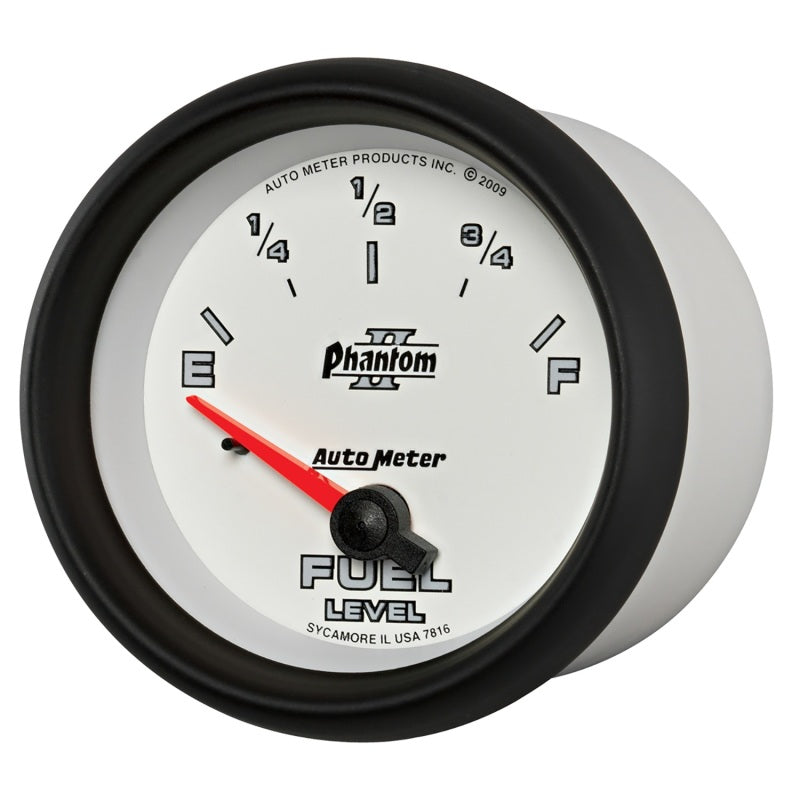 AutoMeter Gauge Fuel Level 2-5/8in. 240 Ohm(e) to 33 Ohm(f) Elec Phantom II 7816