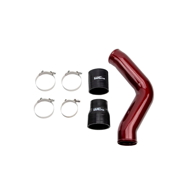 Wehrli 13-18 Cummins 6.7L Driver Side 3.5 in. Intercooler Pipe - WCFab Red - WCF100434-RED