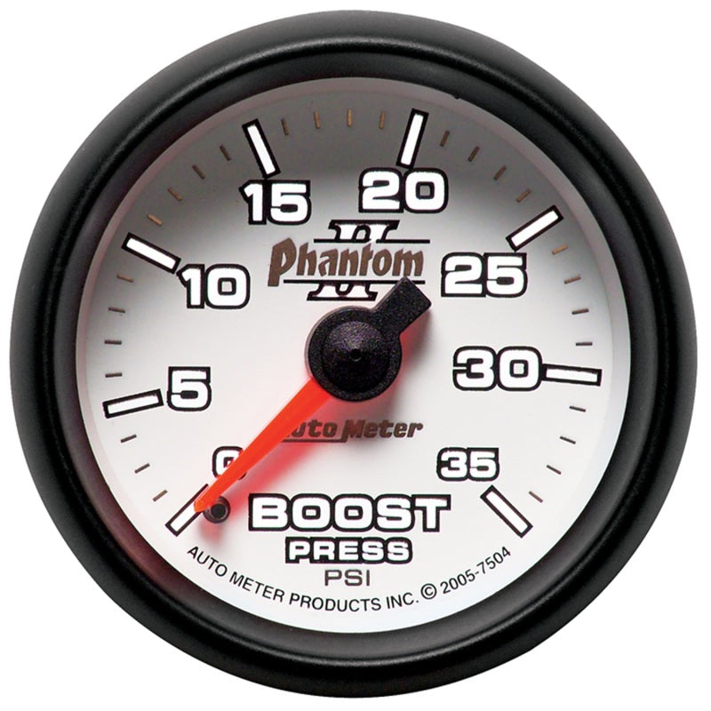 Autometer Phantom II 52.4mm Mechanical 0-35 PSI Boost Gauge 7504