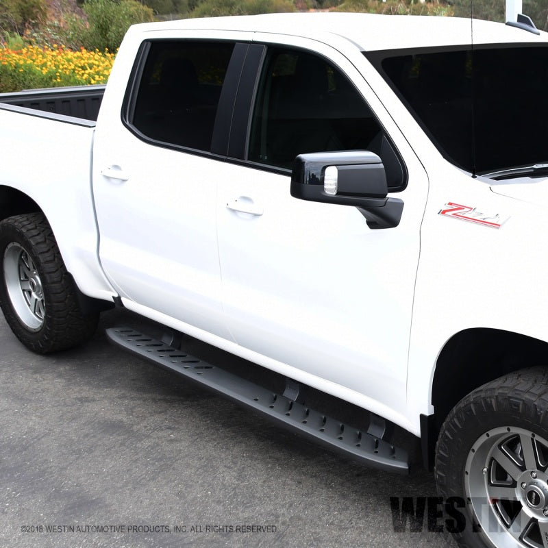 Westin 2019 Chevrolet Silverado/Sierra 1500 Crew Cab Thrasher Running Boards - Textured Black - eliteracefab.com