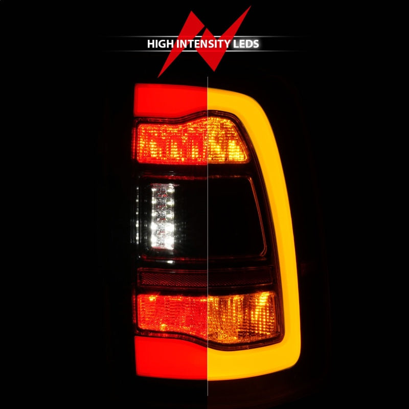 ANZO DODGE RAM 1500 09-18 / RAM 2500/3500 10-18 LED TAIL LIGHTS BLACK CLEAR LENS W/ AMBER SEQUENTIAL SIGNAL (FOR ALL MODELS) - 311471 ANZO
