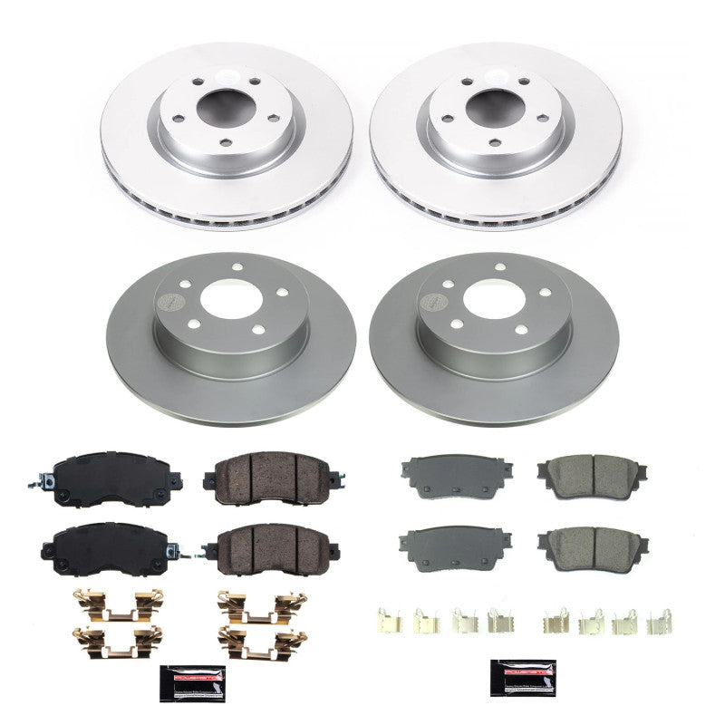 Power Stop 19-22 Nissan Altima Front & Rear Z17 Coated Brake Kit PowerStop