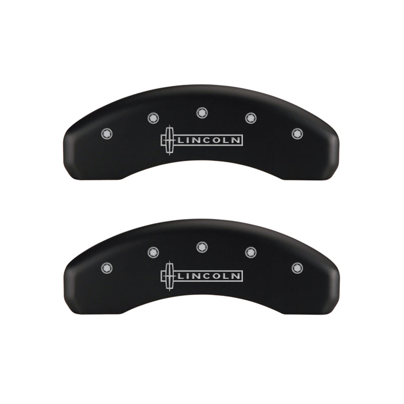 MGP 4 Caliper Covers Engraved Front & Rear Lincoln Red finish silver ch MGP