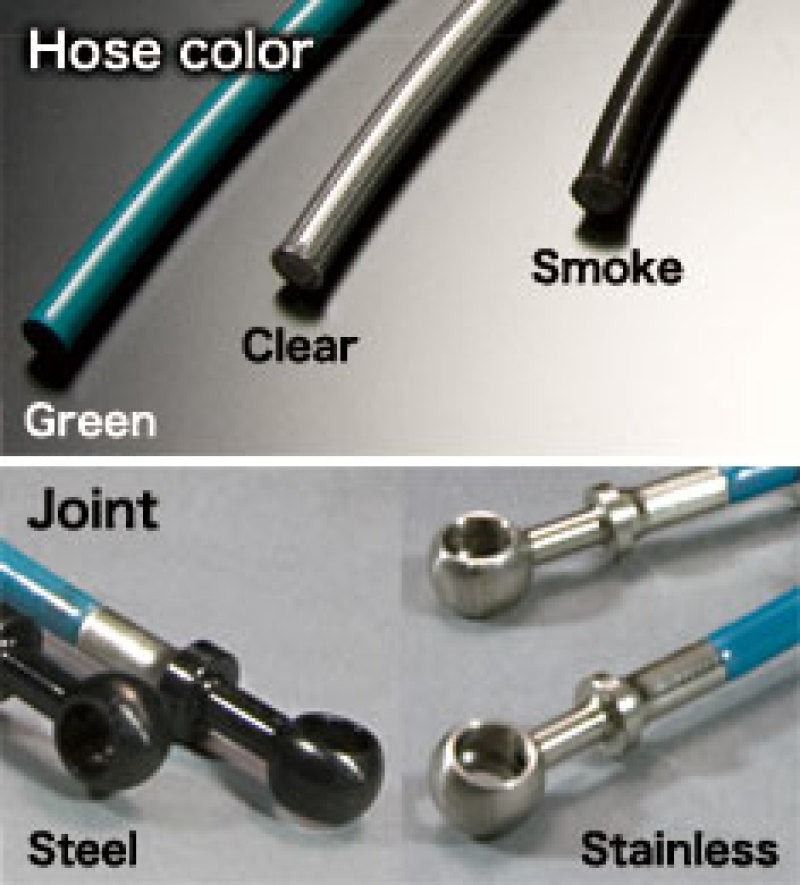 Project Mu Mitsubishi Lancer Evo X Stainless Steel Green Brake Lines Project Mu