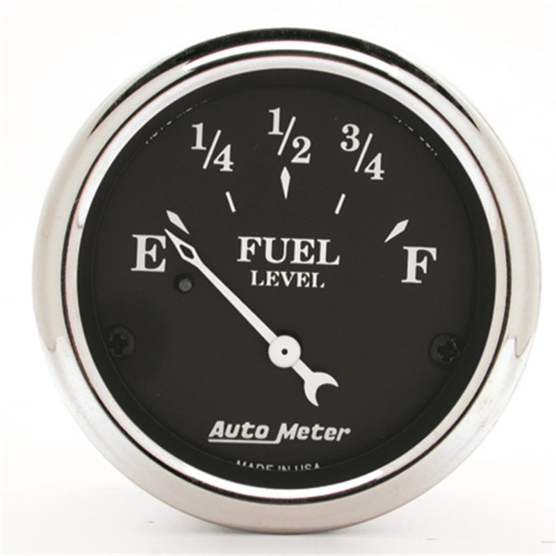 AutoMeter Gauge Fuel Level 2-1/16in. 0 Ohm(e) to 90 Ohm(f) Elec Old Tyme Black 1715