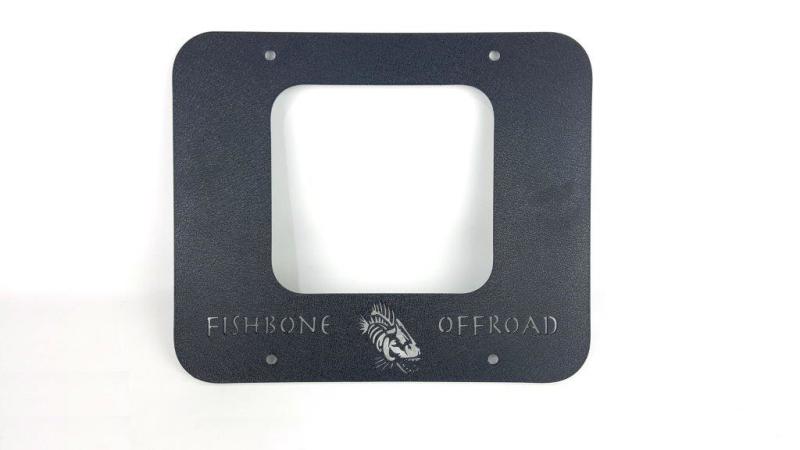 Fishbone Offroad 97-06 Jeep Wrangler TJ Tailgate Plate - Black Textured Powercoat Aluminum Fishbone Offroad