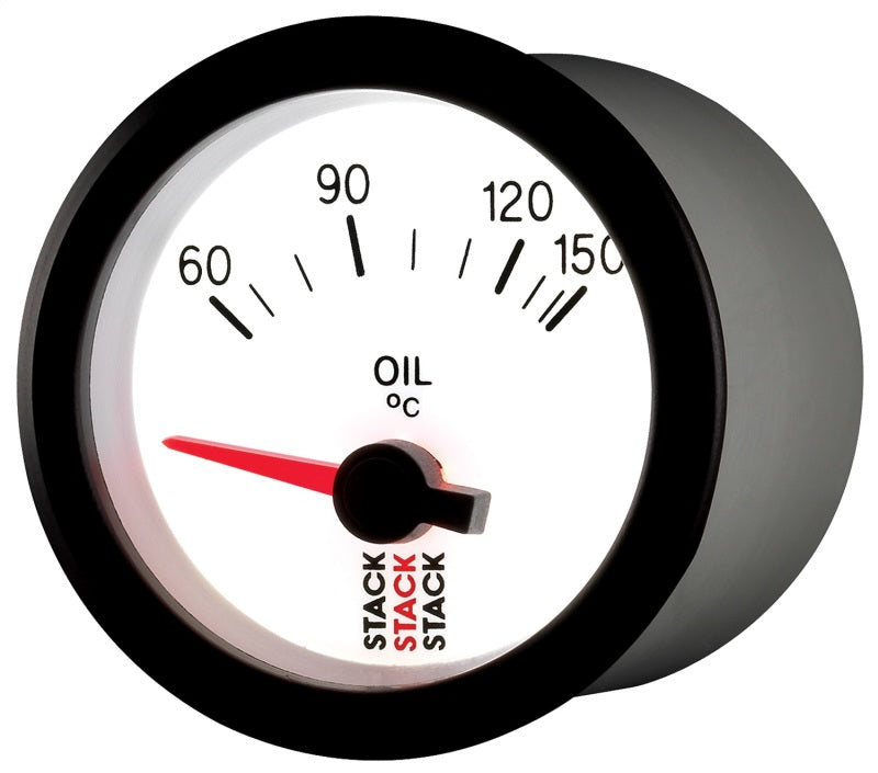 Autometer Stack 52mm 60-150 Deg C M10 Male Electric Oil Temp Gauge - White ST3259