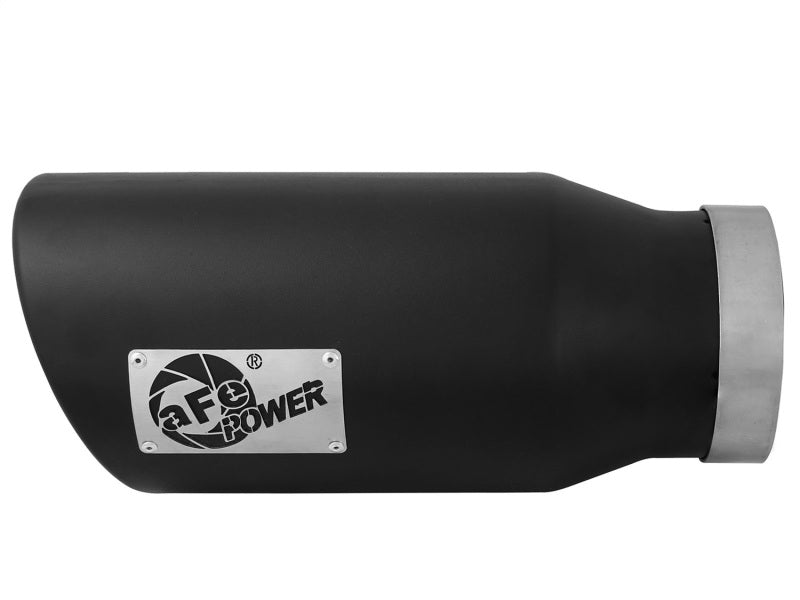 aFe POWER MACH Force-Xp 5in 304 Stainless Steel Exhaust Tip 5In x 7Out x15Lin Bolt-On Right-Blk aFe