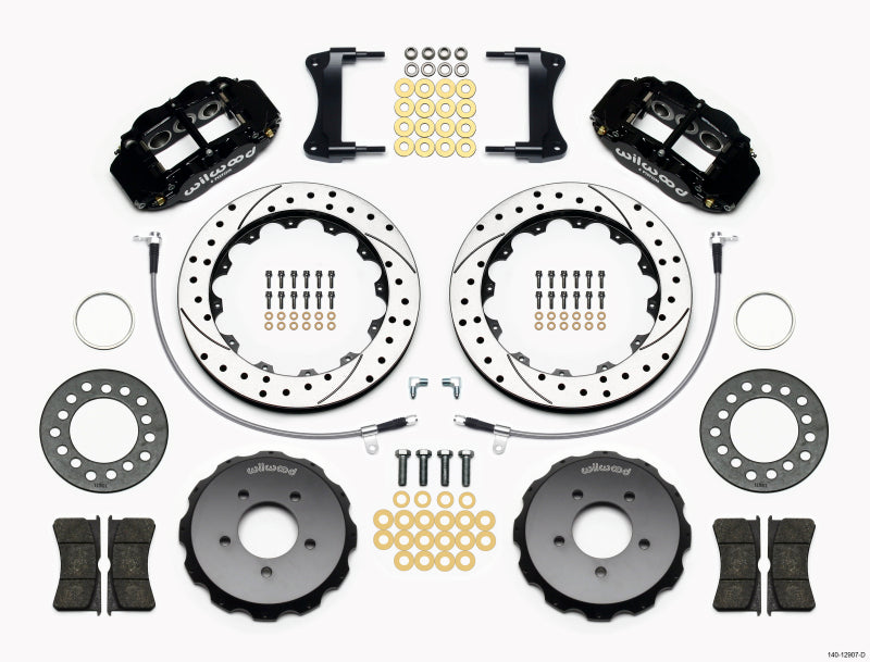 Wilwood Narrow Superlite 6R Front Hat Kit 12.88in Drilled 2005-Up Mazda Miata w/ Lines Wilwood