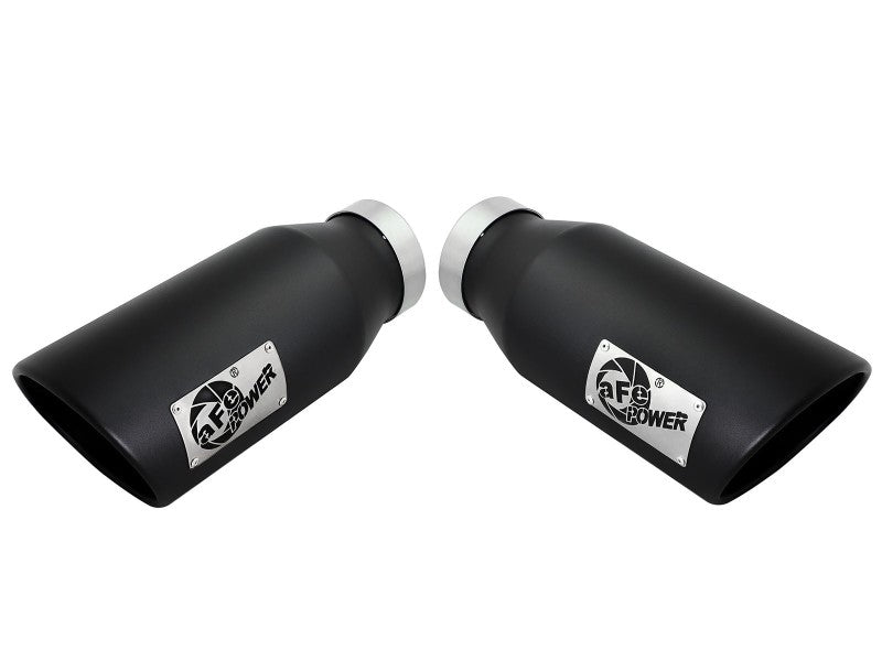 aFe Large Bore-HD 4in 409 Stainless Steel DPF-Back Exhaust w/Black Tip 15-16 Ford Diesel V8 Trucks aFe