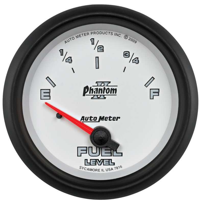 AutoMeter Gauge Fuel Level 2-5/8in. 240 Ohm(e) to 33 Ohm(f) Elec Phantom II 7816
