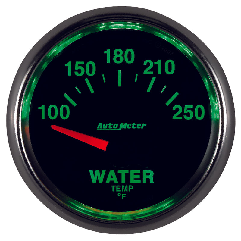 Autometer GS 52mm 100-250 Deg F Short Sweep Electronic Water Temperature Gauge 3837