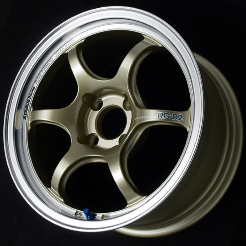 ADVAN Racing RG-D2 15x7 +42 4x100 Wheel - Machining & Champagne Gold - YAT5E42AMCG