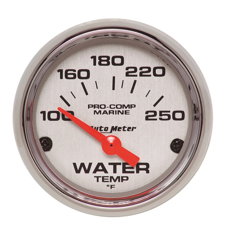 Autometer Marine Chrome Ultra-Lite 2-1/16in 100-250 Degrees Electric Water Temperature Gauge 200762-35