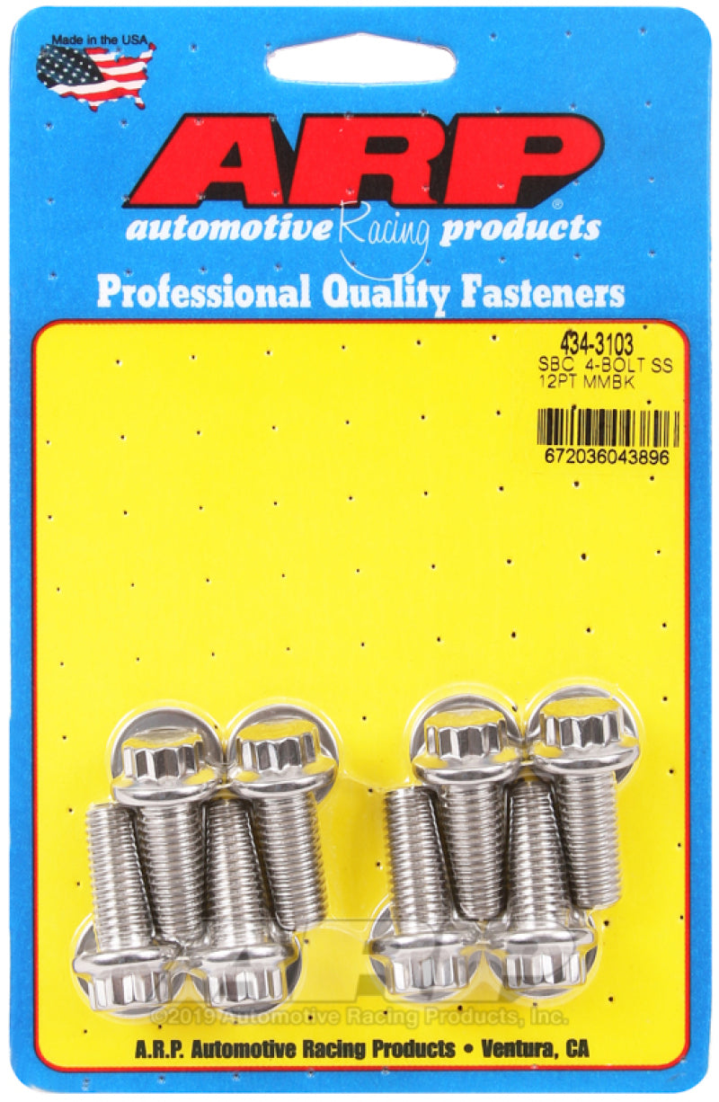 ARP SB Chevy 4-Bolt SS 12pt Motor Mount Bolt Kit ARP