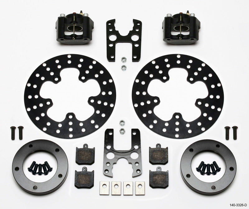 Wilwood Dynalite Single Floater Front Drag Kit Drilled P&S Anglia Spindle Mount Wheel Wilwood