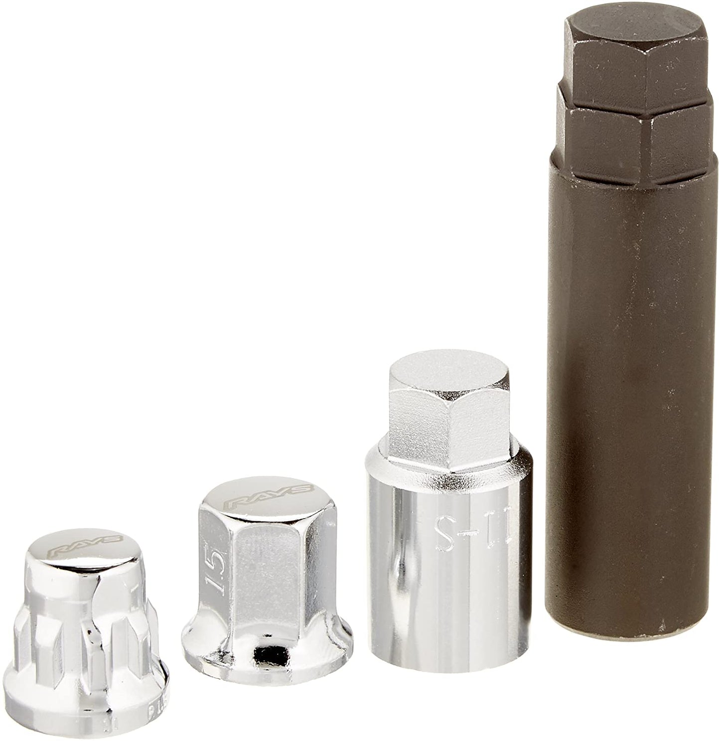 Rays M12x1.50 5 holes 16pcs nut, 4pcs Lock nut, 1 adapter & 1 lock nut key - Chrome - eliteracefab.com