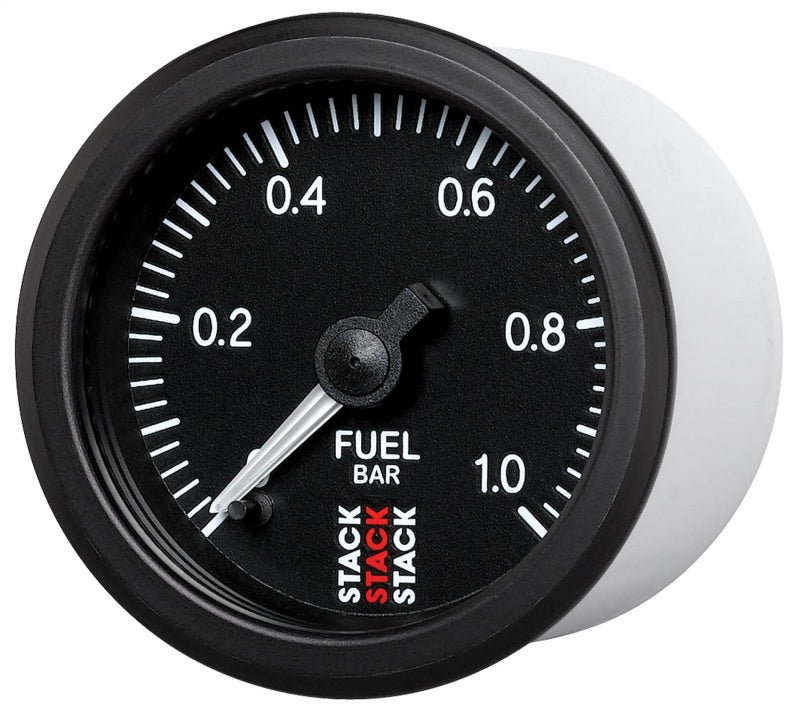 Autometer Stack 52mm 0-1 Bar M10 Male Pro Stepper Motor Fuel Pressure Gauge - Black ST3303