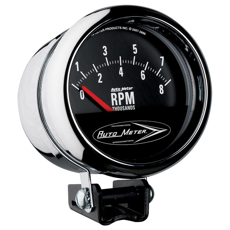 Autometer Traditional Chrome 3-3/4in 8k w/ Retro Short Sweep Tachometer 2897