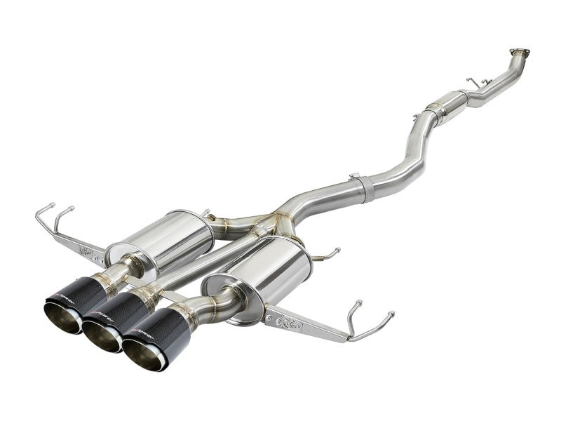aFe Takeda 3in 304 SS Cat-Back Exhaust w/ Carbon Fiber Tips 17-18 Honda Civic Type R L4 2.0L (t) aFe