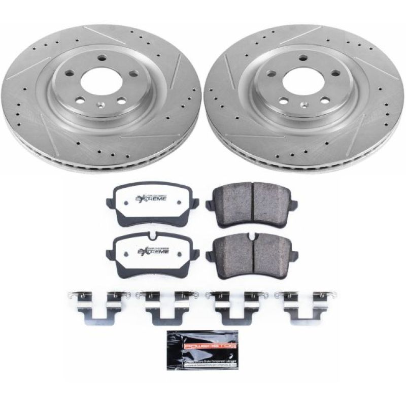 Power Stop 14-18 Audi A6 Rear Z26 Street Warrior Brake Kit PowerStop