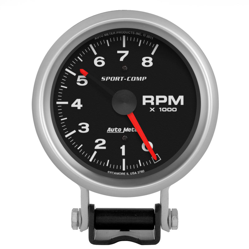 Autometer Standard 3-3/4in 8,000 RPM Pedestal Mount Tachometer 3780
