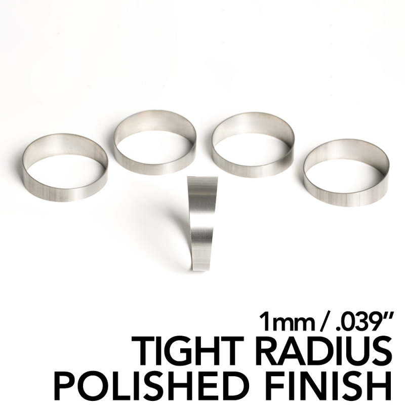 Ticon 4in Diameter 1D Tight Radius 1mm/.039in Polished Titanium Pie Cut 5pk