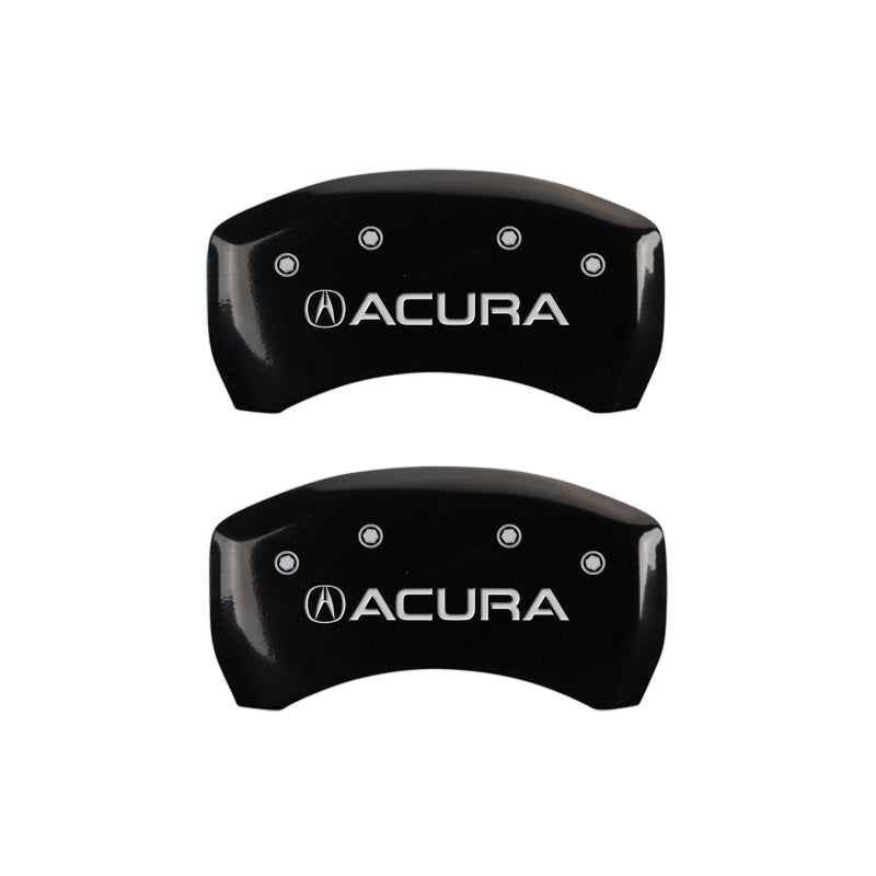 MGP 4 Caliper Covers Engraved Front & Rear Acura Black finish silver ch MGP