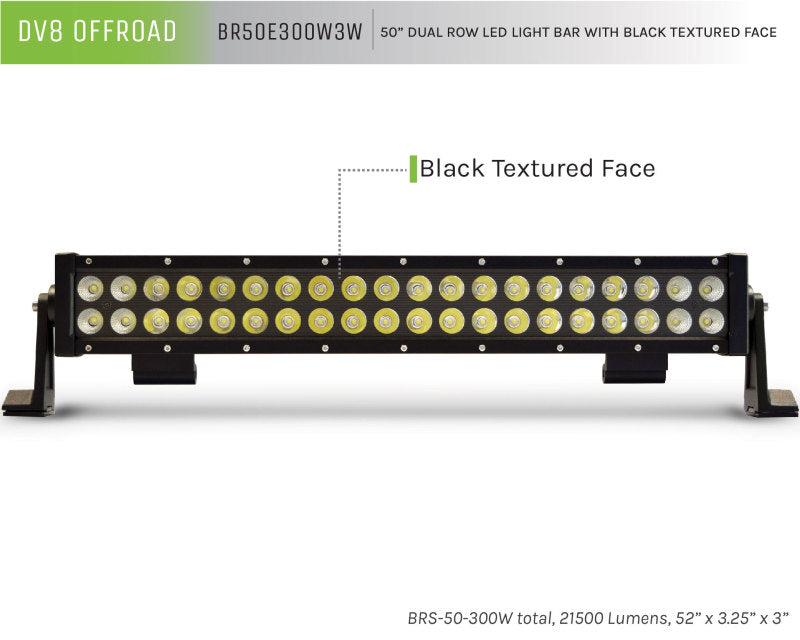 DV8 Offroad BRS Pro Series 50in Light Bar 300W Flood/Spot 3W LED - Black - eliteracefab.com