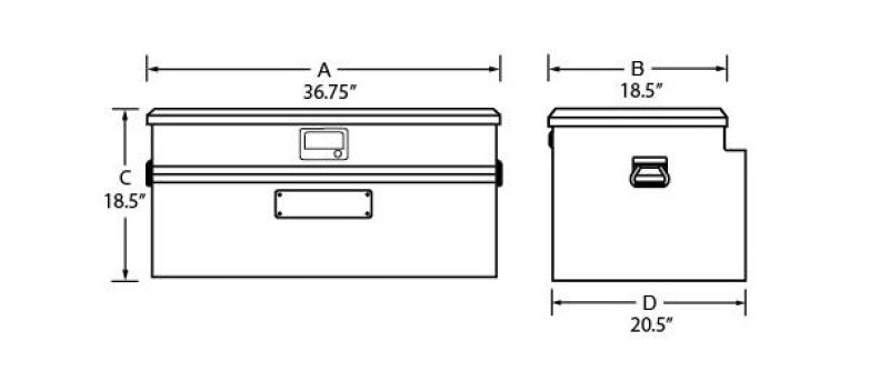 Tradesman Aluminum Flush Mount Truck Tool Box (36in.) - Black Tradesman