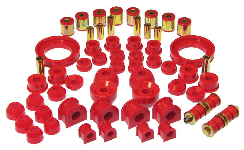 Prothane Total Vehicle Suspension Bushing Kit for 1990–1993 Honda Accord w/o Rear Upper C-Arm Bushings, Red – 8-2006