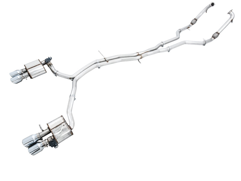 AWE Tuning Audi B9 S5 Coupe SwitchPath Exhaust w/ Chrome Silver Tips (102mm) AWE Tuning