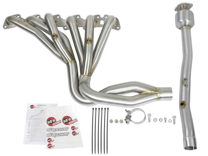 aFe Power Twisted Steel Long Tube Header & Connection Pipes (Street Series) 01-16 Nissan Patrol aFe