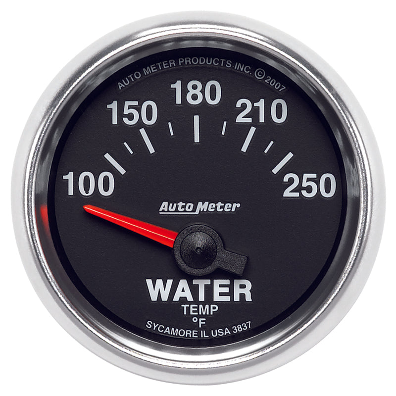 Autometer GS 52mm 100-250 Deg F Short Sweep Electronic Water Temperature Gauge 3837
