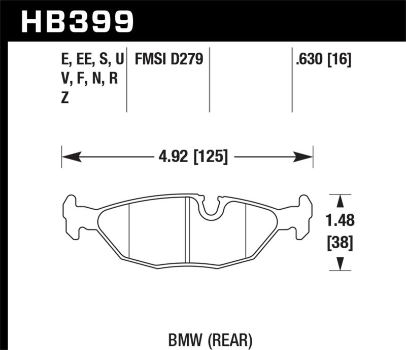 Hawk Performance HPS 5.0 Rear Brake Pads - HB399B.630 Hawk Performance