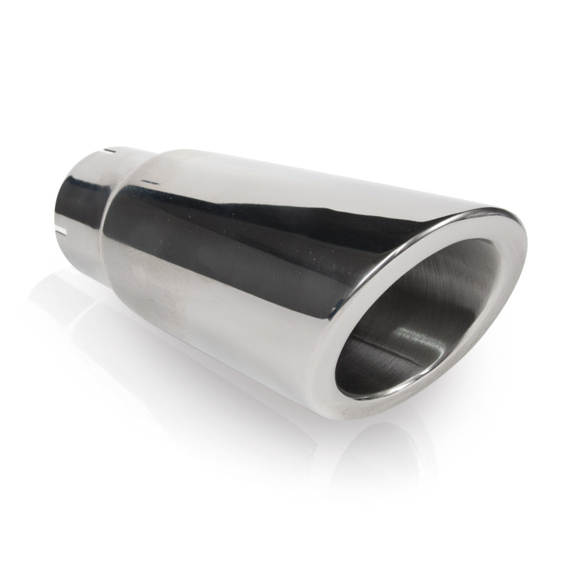 Stainless Works Double Wall Slash Cut Exhaust Tip - 4in Body 3in ID Stainless Works