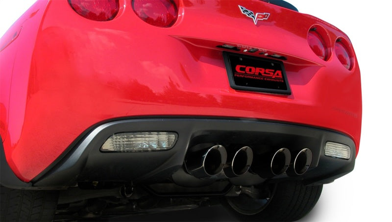 Corsa 06-13 Chevrolet Corvette C6 Z06 7.0L V8 Black Sport Cat-Back Exhaust CORSA Performance