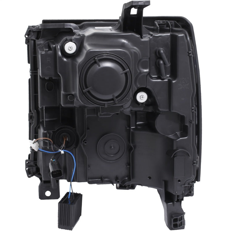 ANZO USA Chevrolet Silverado Projector Headlights W/ Plank Style Black W/ Amber; 2016-2018 - eliteracefab.com