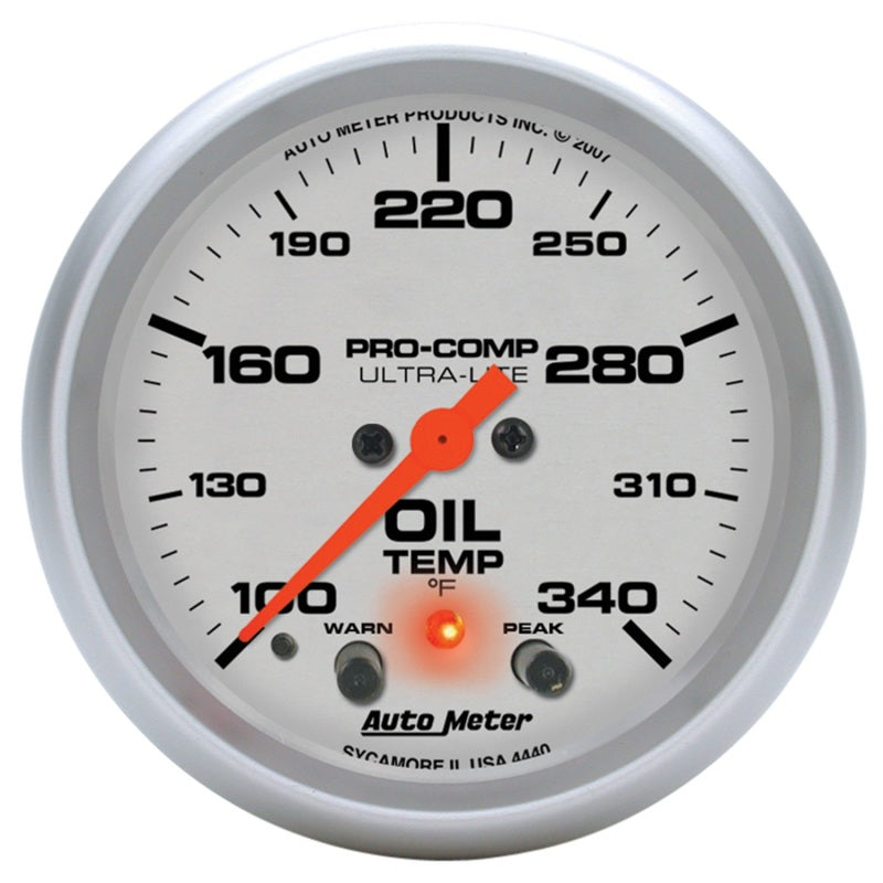 Autometer Ultra-Lite 2-5/8in. / 100-340 Degree F (Stepper Motor) Oil Temperature Gauge 4440