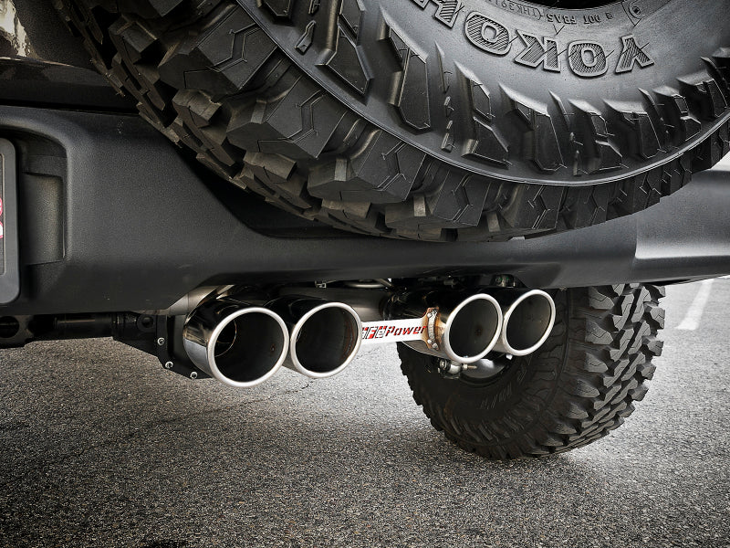 aFe Rebel Series 2.5in 304 SS Cat-Back Exhaust w/ Polished Tip 18-20 Jeep Wrangler (JL) aFe