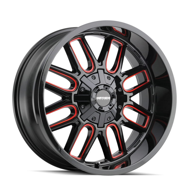 Mayhem 8107 Cogent 18x9 / 6x135 BP / 0mm Offset / 106mm Hub Black w/ Prism Red Wheel Mayhem