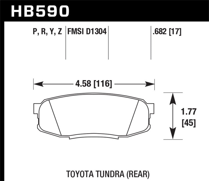 Hawk Performance HP+ Brake Pads - HB590N.682 Hawk Performance