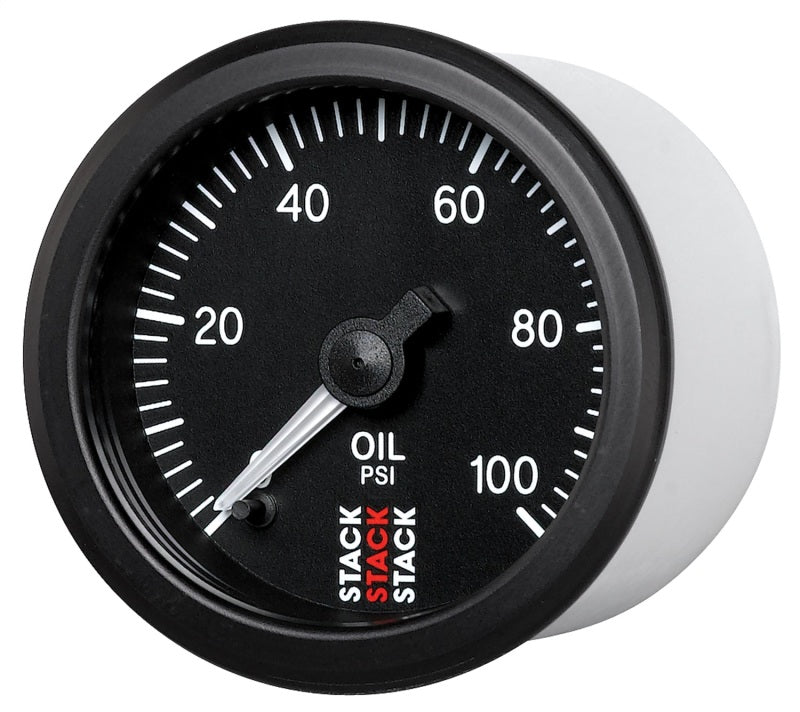 Autometer Stack 52mm 0-100 PSI 1/8in NPTF Male Pro Stepper Motor Oil Pressure Gauge - Black ST3302