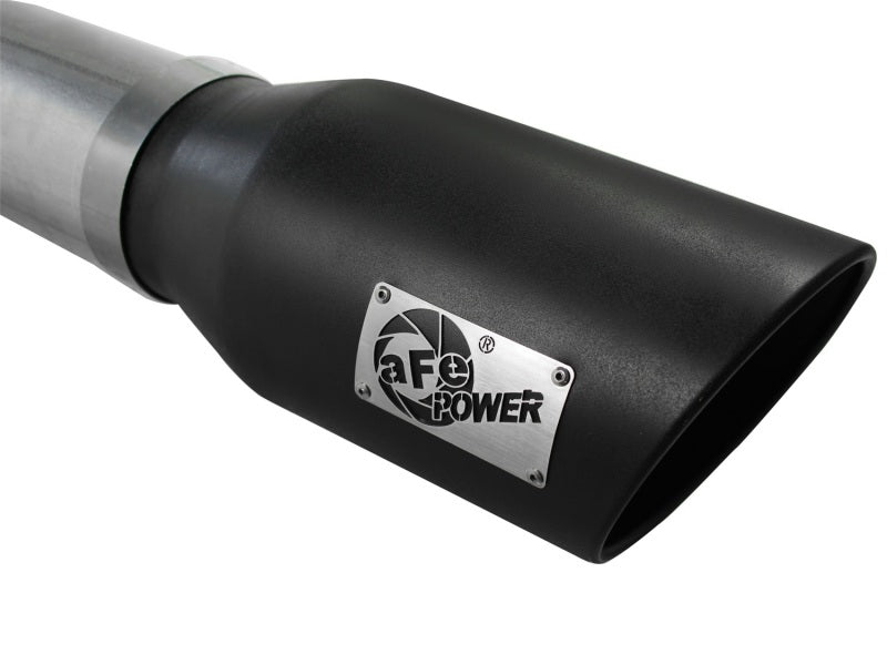 aFe Atlas Exhaust 5in DPF-Back Al Steel 07.5-10 GM Diesel Trucks V8-6.6L (td) LMM (Blk Tip) aFe