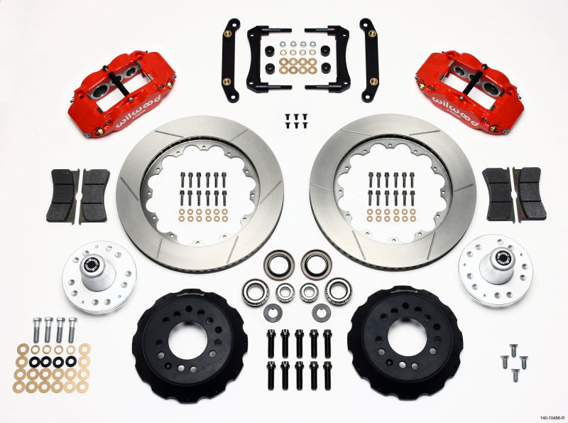 Wilwood Narrow Superlite 6R Front Hub Kit 14.00in Red 70-78 Camaro Wilwood